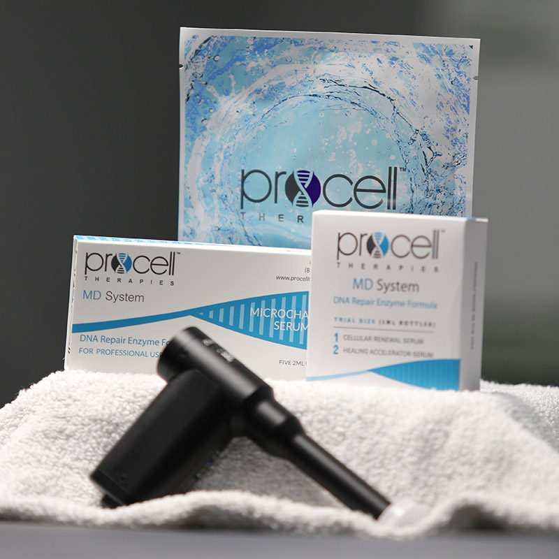 Procell microchanneling device and professional serums (illustrative)