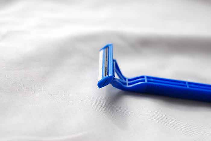Standard disposable razor used for shaving